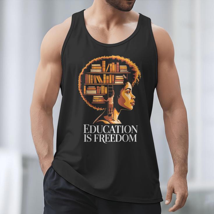Education Is Freedom Afro Woman Book Illustration Men Tank Top Education Is Freedom Afro Woman Book Illustration Men Tank Top