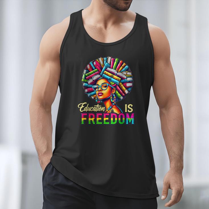 Education Freedom Teacher Books Black History Month Men Tank Top