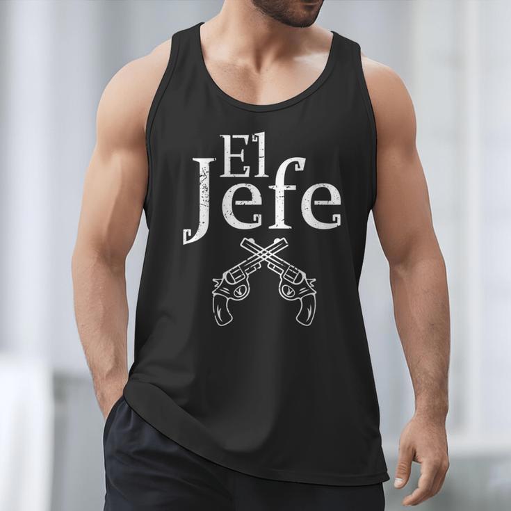 El Jefe Shirt The Boss Mexican Guns Dad For Men Men Tank Top