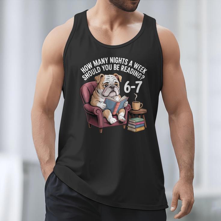 English Bulldog Dog Reading Book 67 Six Seven Meme Men Tank Top
