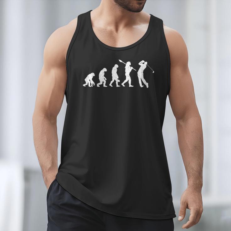 Evolution Of Golfer Dad Grandpa Golfing Lover Golf Player Men Tank Top