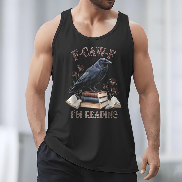 F-CAW-F Crow Book Lover Reader Gothic Humor Men Tank Top F-CAW-F Crow Book Lover Reader Gothic Humor Men Tank Top