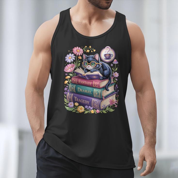 Fantasy Drama Tragedy Cute Cat Book Lover Readers Librarians Men Tank Top Fantasy Drama Tragedy Cute Cat Book Lover Readers Librarians Men Tank Top