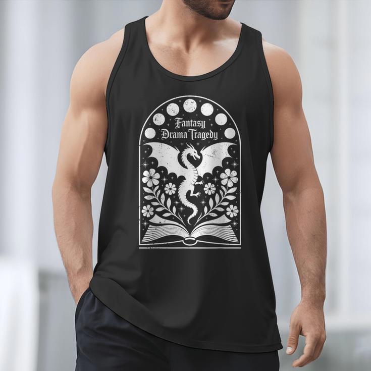 Fantasy Drama Tragedy Dragon Book Magic Gothic Moon Phases Men Tank Top