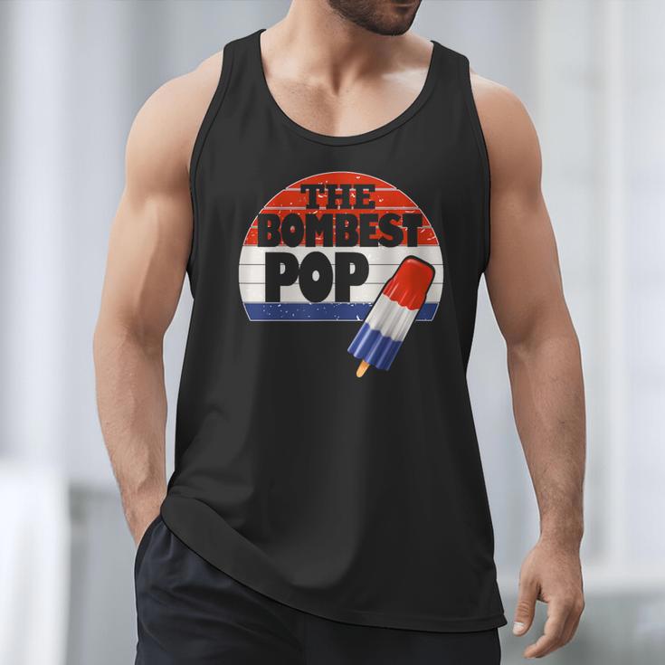 Fathers Day Shirt Cool Dad Bombest Pop Retro 80s Dad Men Tank Top