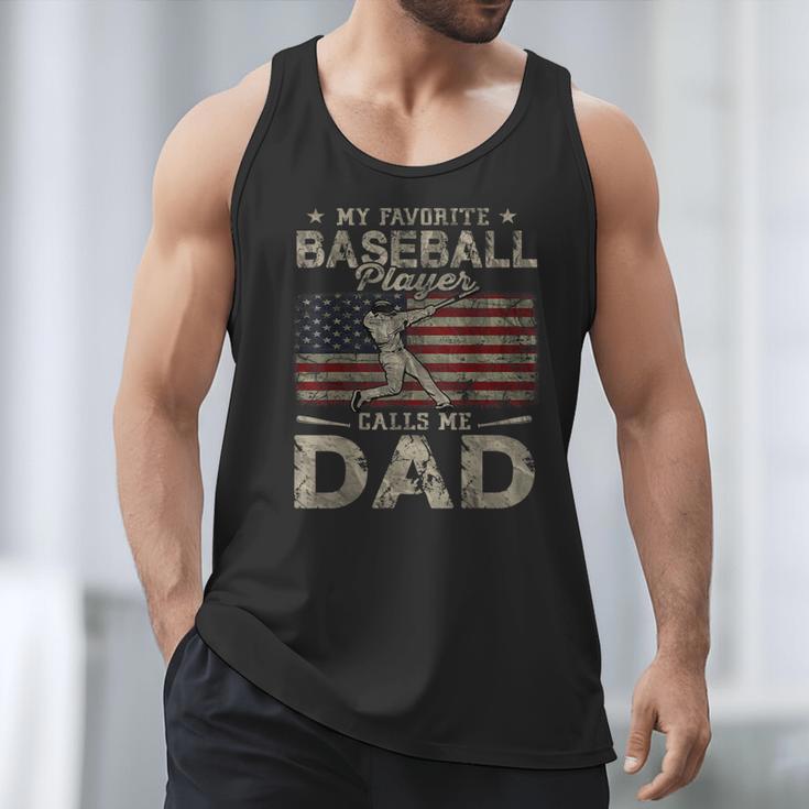 My Favorite Baseball Player Calls Me Dad Father's Day Men Tank Top My Favorite Baseball Player Calls Me Dad Father's Day Men Tank Top