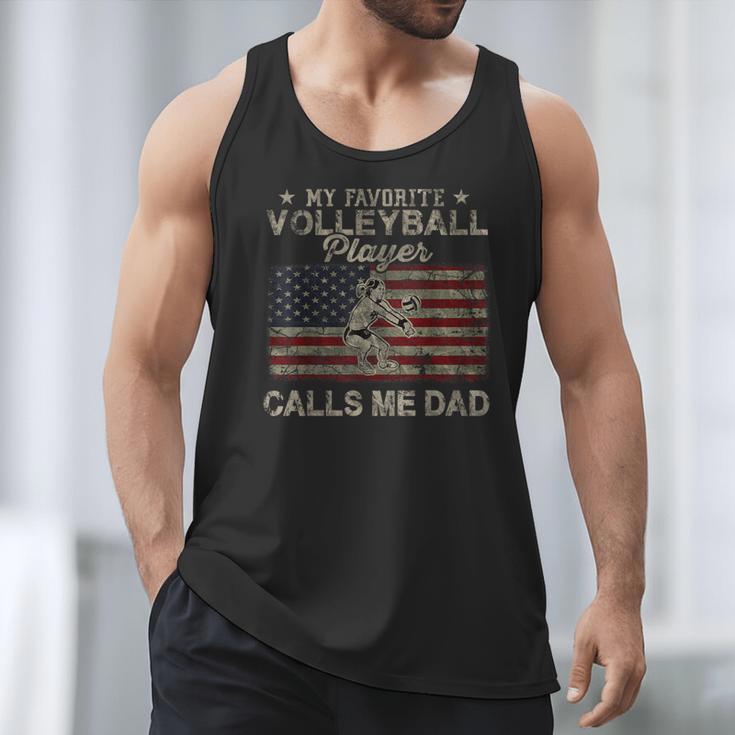 My Favorite Volleyball Player Calls Me Dad USA Flag Men Tank Top My Favorite Volleyball Player Calls Me Dad USA Flag Men Tank Top