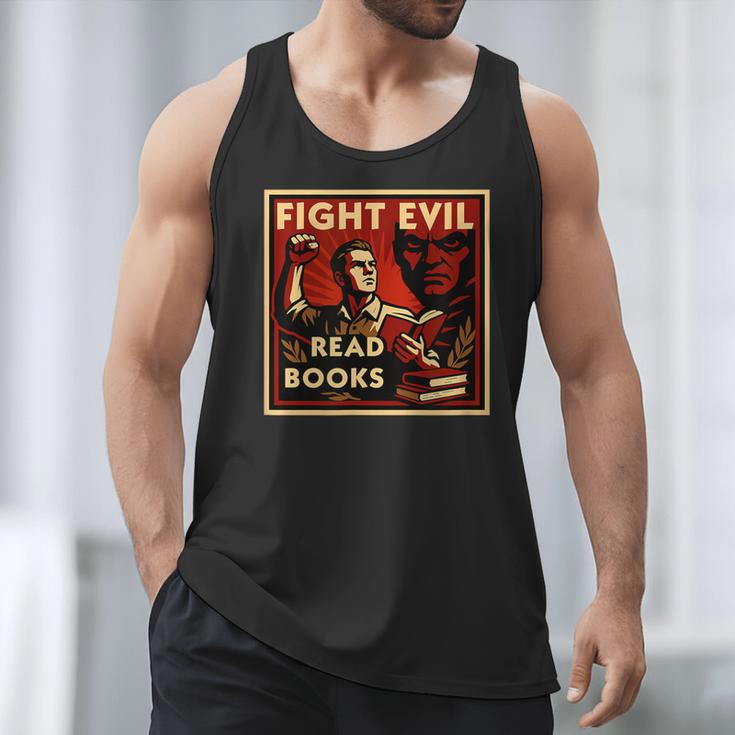 Fight Evil Read Books Propaganda Poster Men Tank Top Fight Evil Read Books Propaganda Poster Men Tank Top