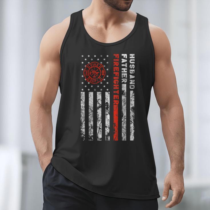 Firefighter Husband Father Fireman For Dad Men Tank Top