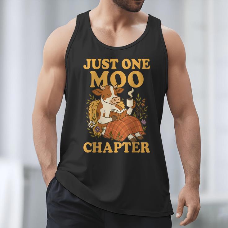 Floral Cow Reading Pun Just One More Chapter Cozy Book Lover Men Tank Top