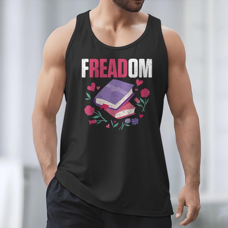 Freadom Anti Ban Books Freedom To Read Book Reading Men Tank Top