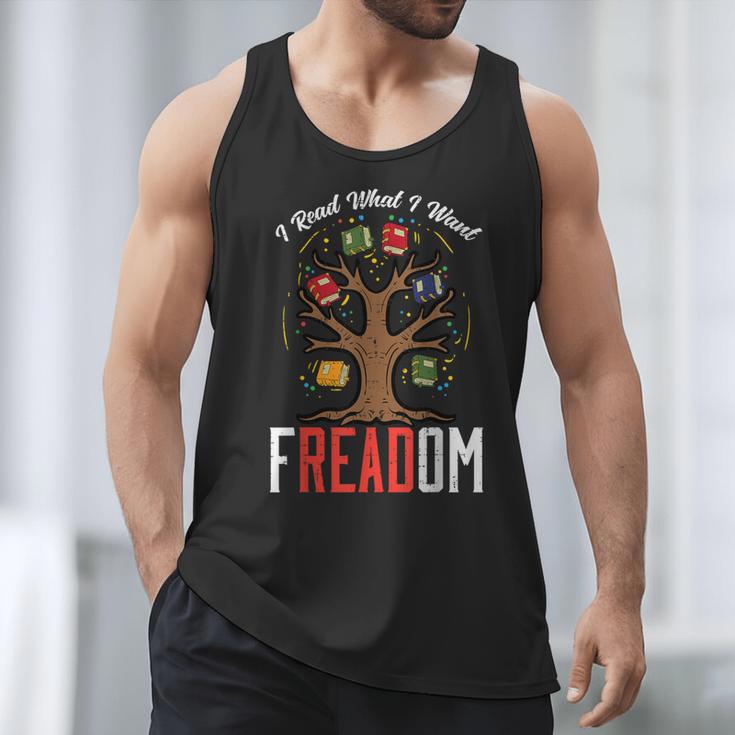 Freadom Tree Read Reading Librarian Book Across America Men Tank Top