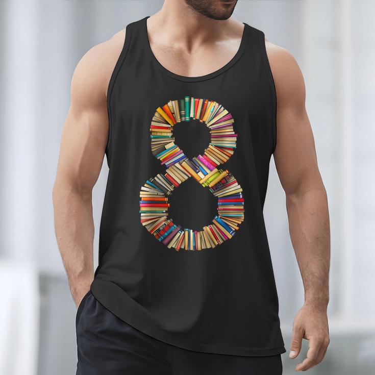 Fun 8th Birthday Books Themed 8 Years Old Boys Kids Girls Men Tank Top