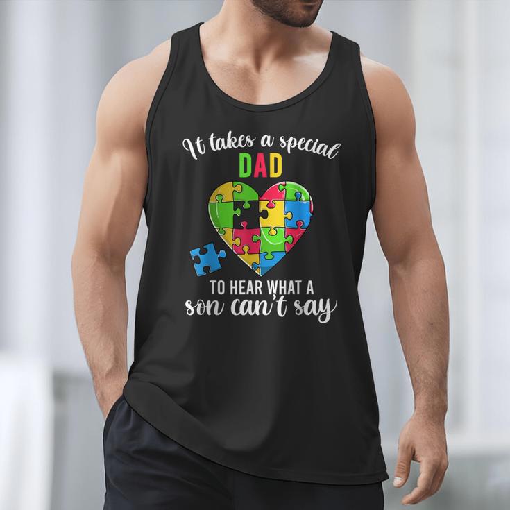 Fun Heart Puzzle Shirts Dad Autism Awareness Family Support Men Tank Top