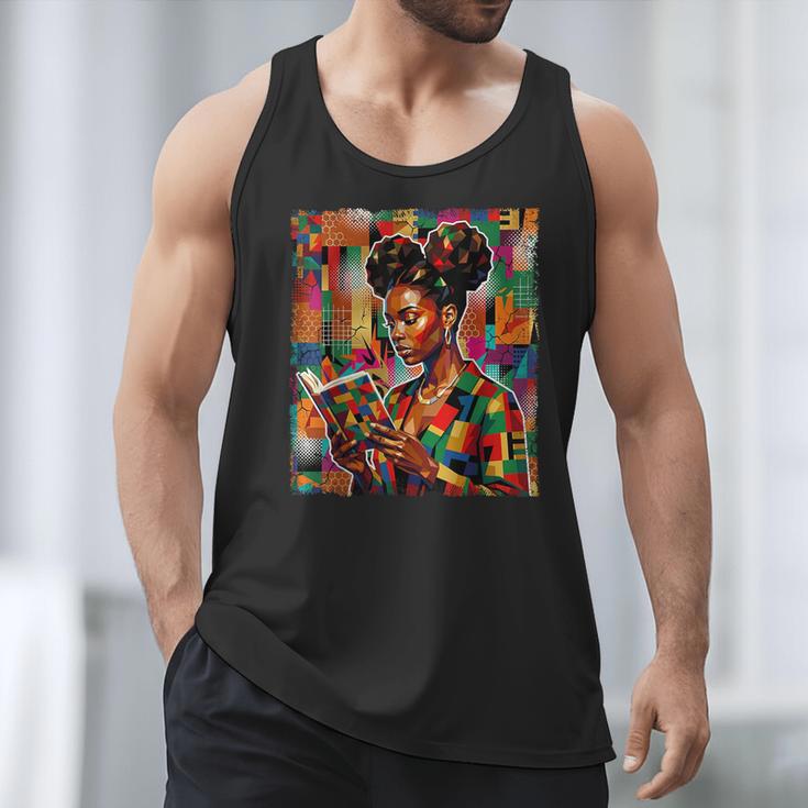 Geometric History Educated Women Reading Book Melanin Men Tank Top