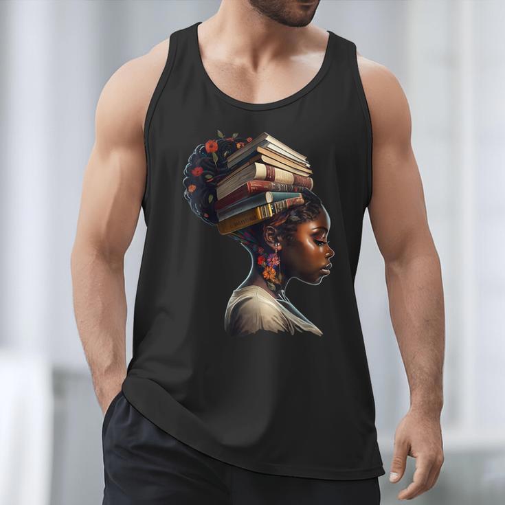 Girl Crown Of Books African Teacher Black History BHM Men Tank Top