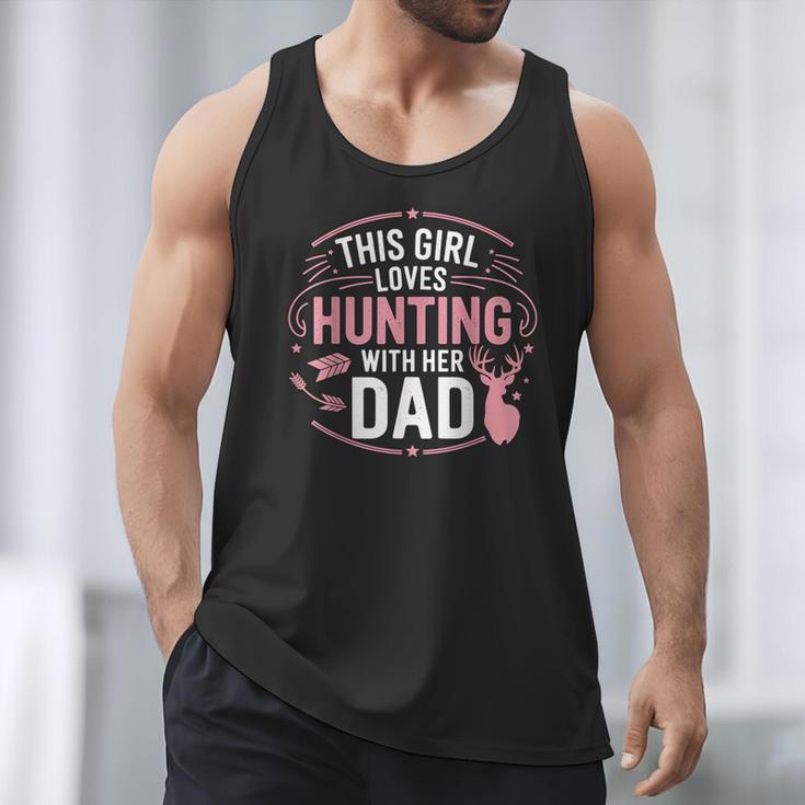 This Girl Loves Hunting With Her Dad Pink Deer Hunter Men Tank Top
