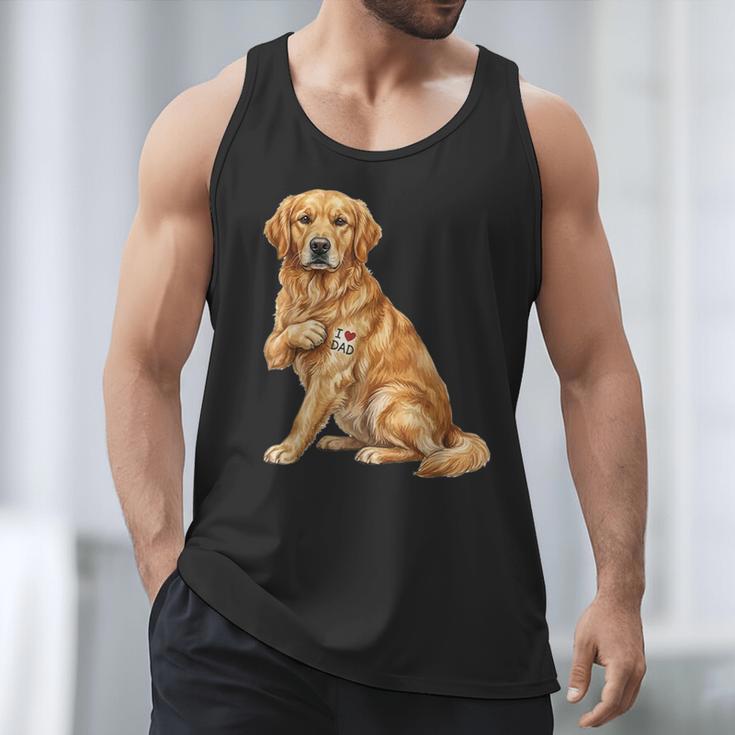 Golden Retriever I Love Dad Dog Dad Father's Day Men Tank Top