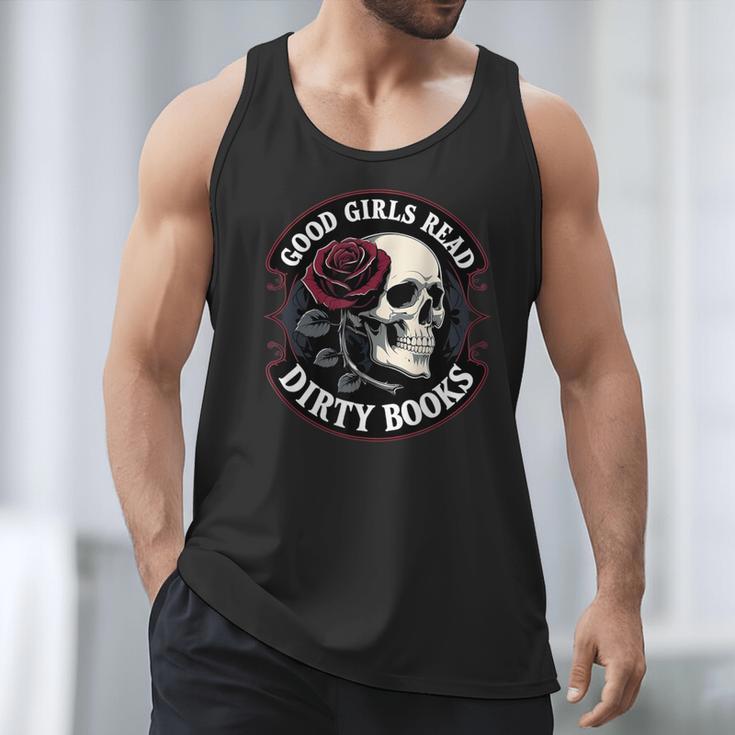 Good Girls Read Dirty Books Smut Reader Dark Romance Skull Men Tank Top