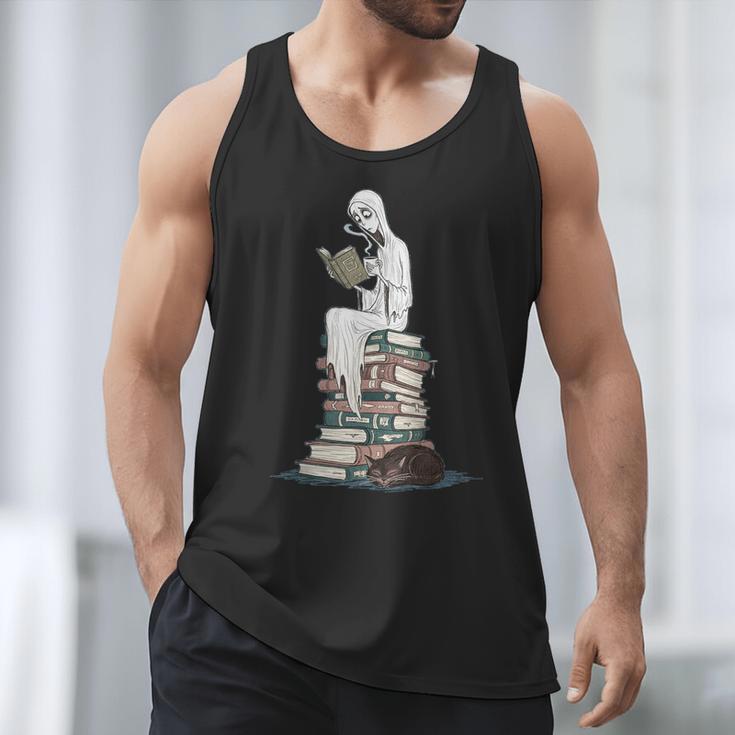 Gothic Librarian Halloween Books Tee For Teachers Men Tank Top