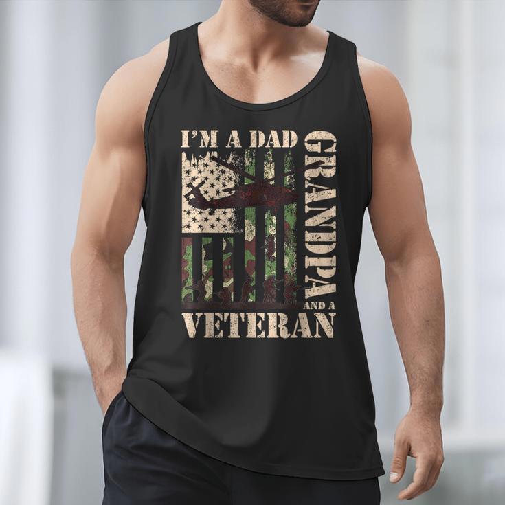 Grandpa Veteran Fathers Day Dad Veteran Camo American Flag Men Tank Top