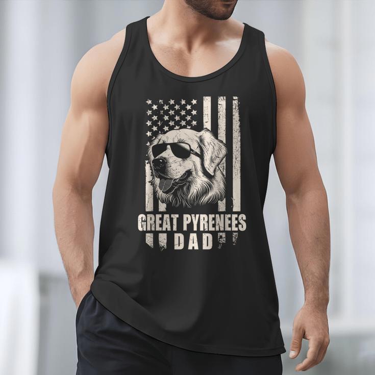 Great Pyrenees Dog Dad American Flag For Father Men Men Tank Top Great Pyrenees Dog Dad American Flag For Father Men Men Tank Top