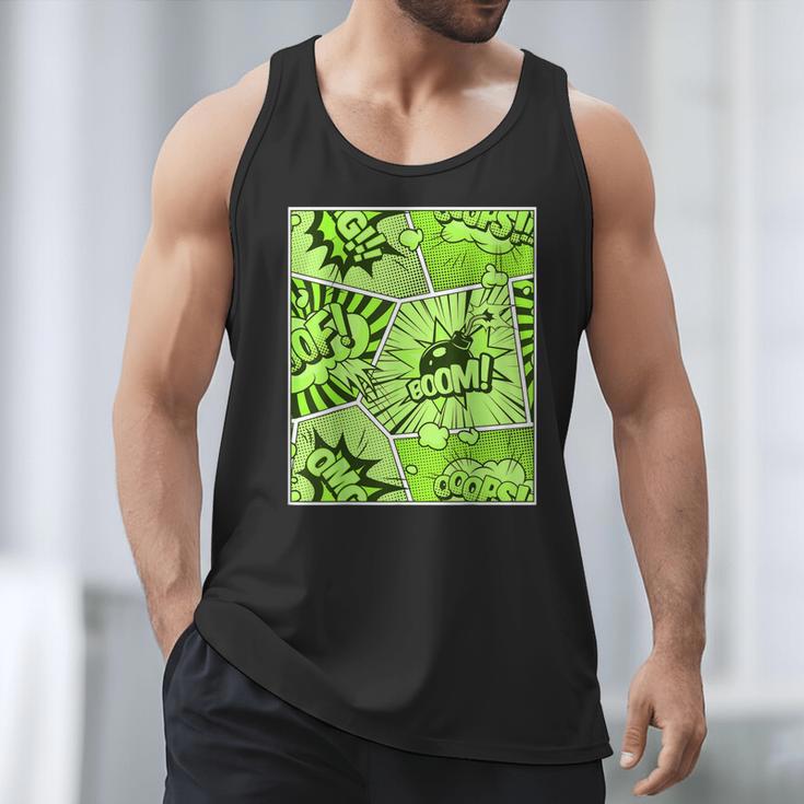 Green Comic Book Green Graphic Men Tank Top