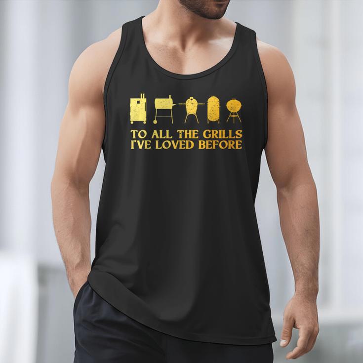 Grilling Art For Men Dad Barbecue Meat Smoking BBQ Men Tank Top