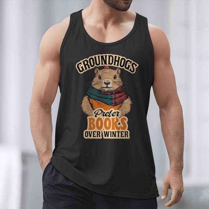 Groundhogs Prefer Books Over Winter February Men Tank Top
