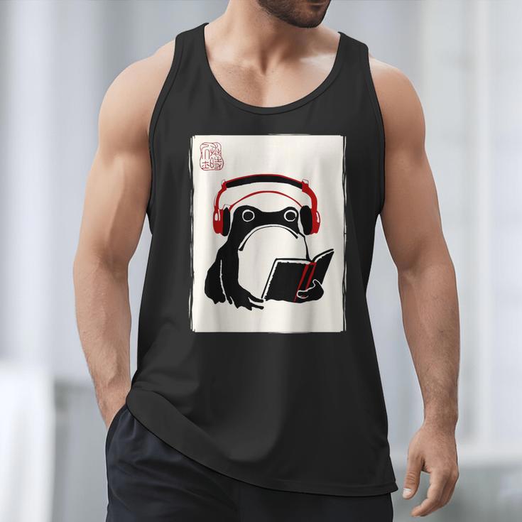 Grumpy Frog Books Music Kawaii Ink Japanese Men Tank Top