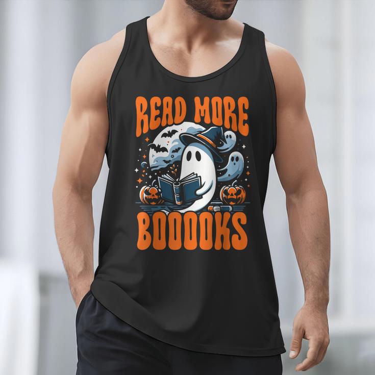 Halloween Book Lover Ghost Boo Pun Read More Boooks Men Tank Top