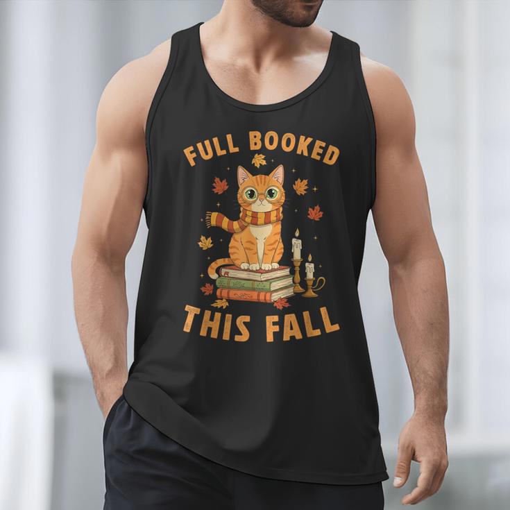 Halloween Fully Booked This Fall Book Ginger Cat Reading Men Tank Top
