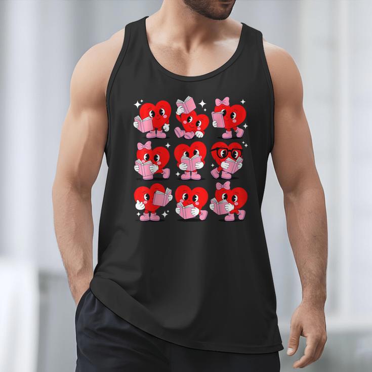 Heart Reading Books Valentine Teacher Boys Girls Book Lover Men Tank Top Heart Reading Books Valentine Teacher Boys Girls Book Lover Men Tank Top