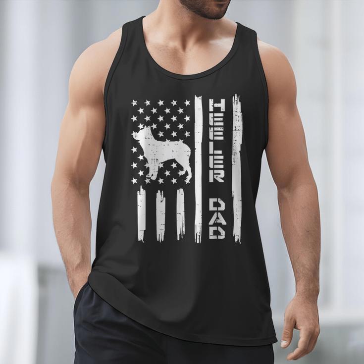Heeler Dad Flag Vintage Blue Red Cattle Dog Patriot Men Men Tank Top