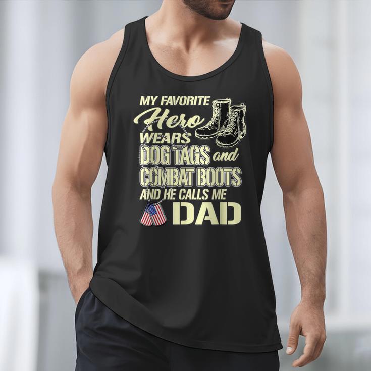 Hero Wears Dog Tags Combat Boots Proud Army Dad Father Men Tank Top