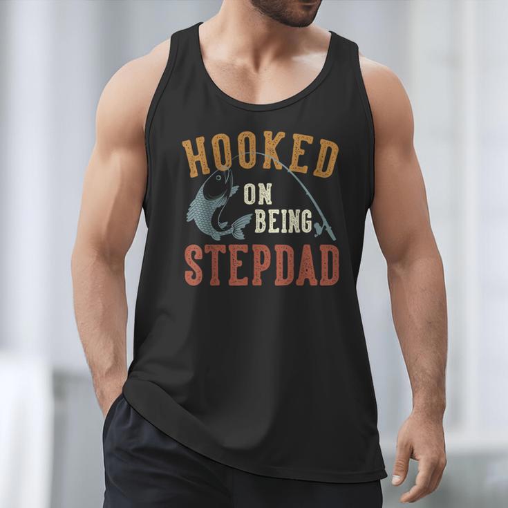 Hooked On Being Stepdad Father's Day Fishing Stepdad Men Tank Top