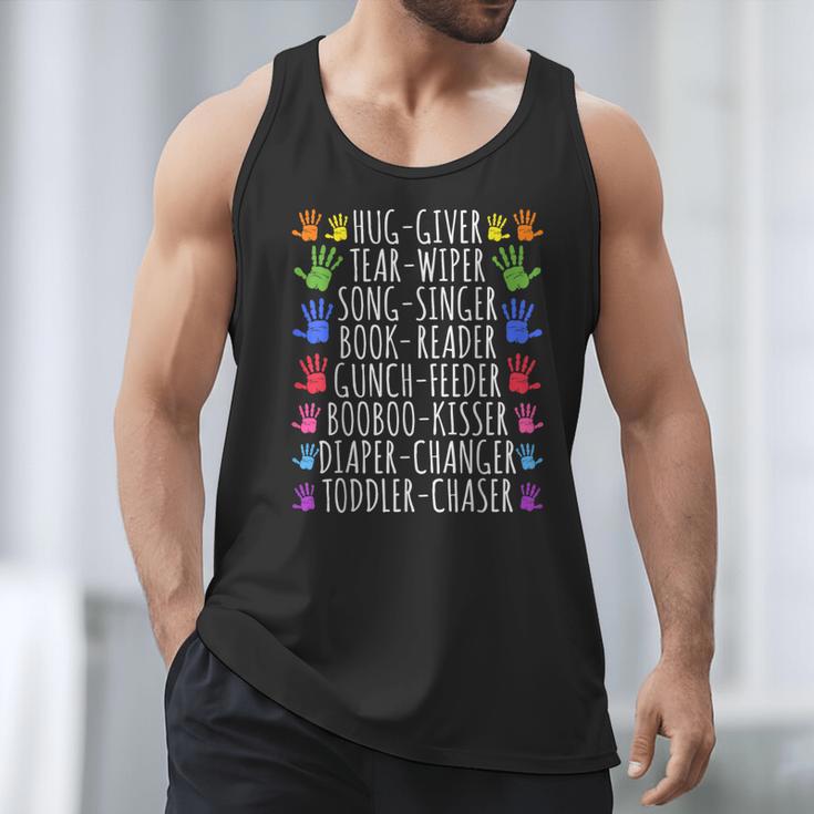 Hug Giver Book Reader Diaper Changer Daycare Teacher Men Tank Top