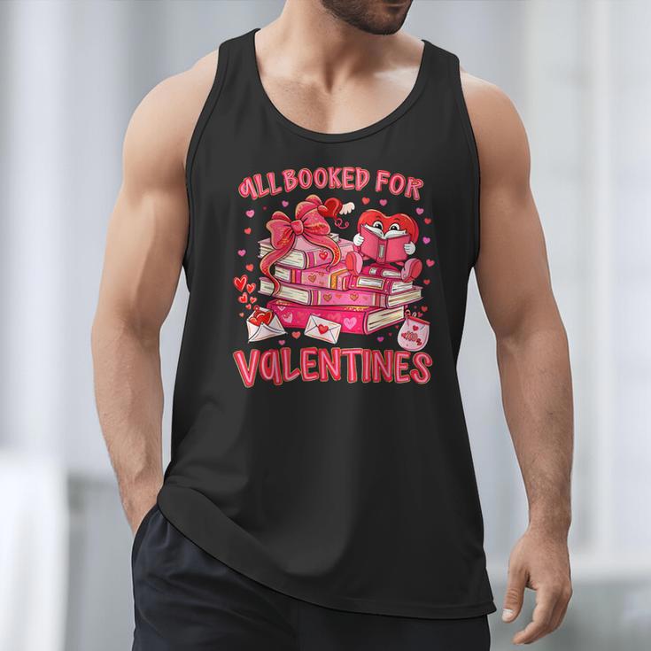 HUGvyn All Booked For Valentines Teacher Book Reading Heart Men Tank Top