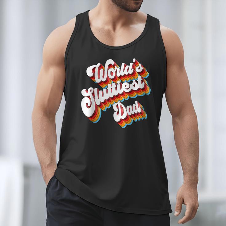 Humor Sarcastic Father's Day Adult Jokes World's Sluttiest Dad Small Men Tank Top