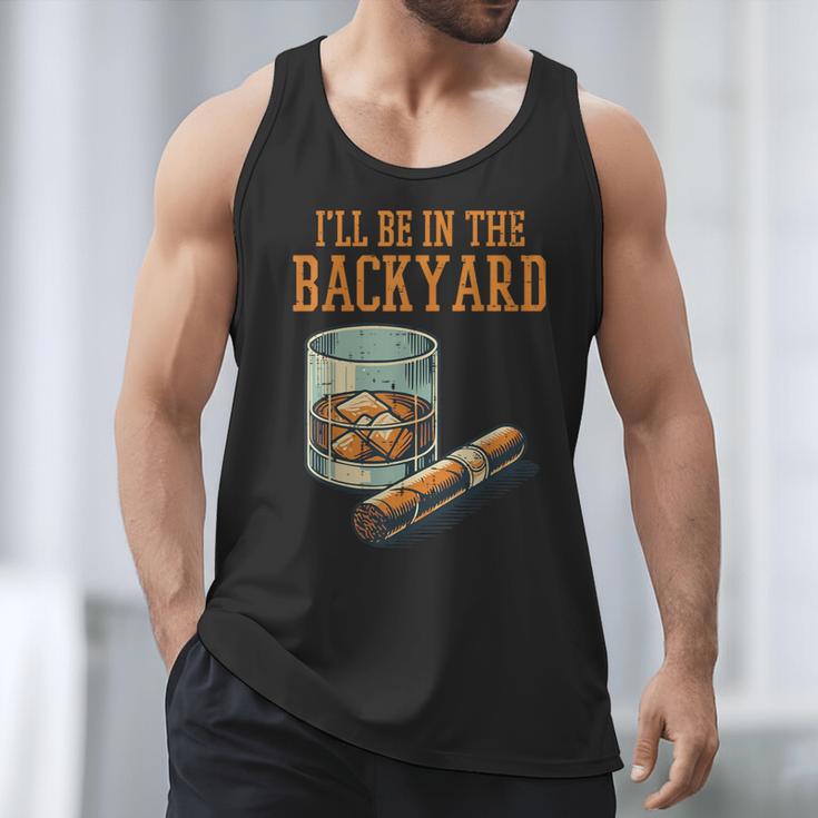 Ill Be In Backyard Saying Dad Men Grandpa Uncle Men Tank Top