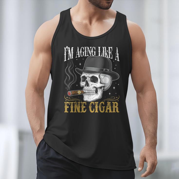 I'm Aging Like a Fine Cigar Skull Dad Retro Adult Men Tank Top