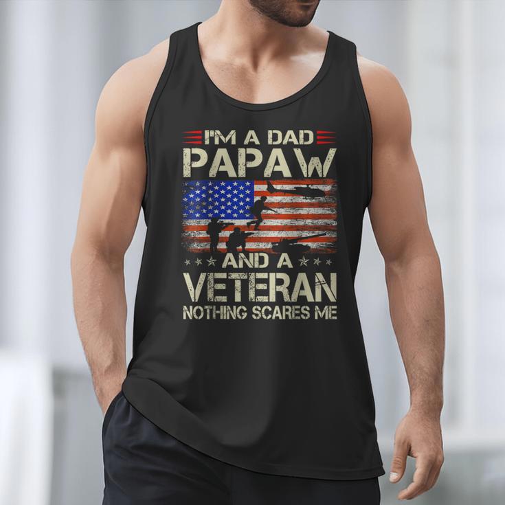 I'm A Dad Papaw And Veteran Retro Dad Papa Grandpa Men Tank Top