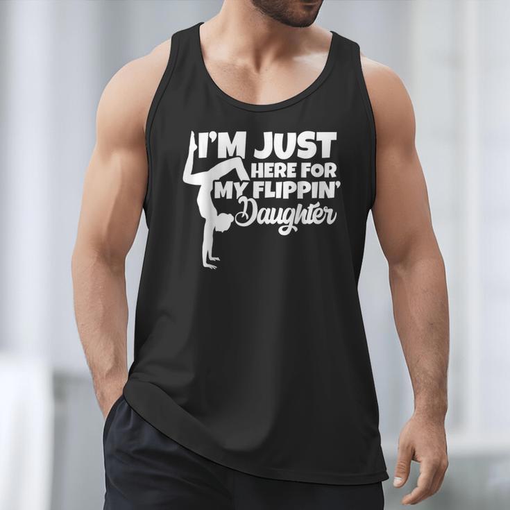 I'm Just Here For My Flippin Daughter Gymnastics Dad Mom Men Tank Top