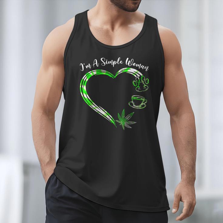 I'm A Simples Woman Loves Weed Coffee And Dog Dad Mom Men Tank Top