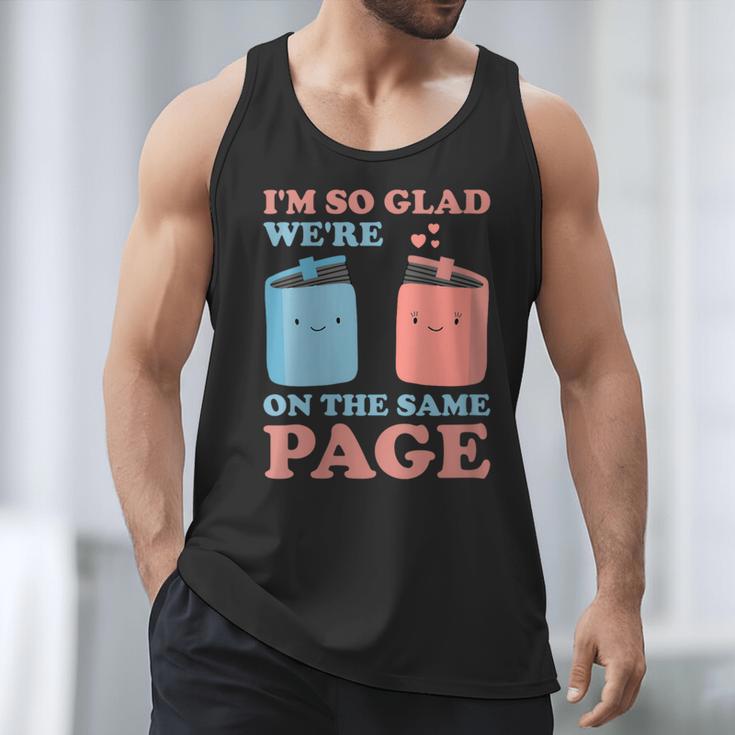 I'm So Glad We'Re On The Same Page Book Lover Writer Men Tank Top