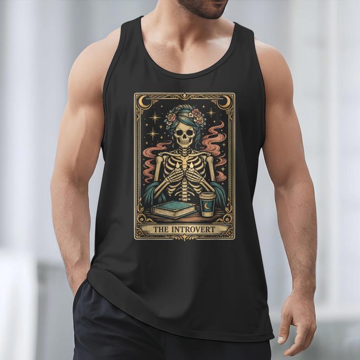 The Introvert Skeleton Tarot Card Coffee Book Lover Men Tank Top The Introvert Skeleton Tarot Card Coffee Book Lover Men Tank Top