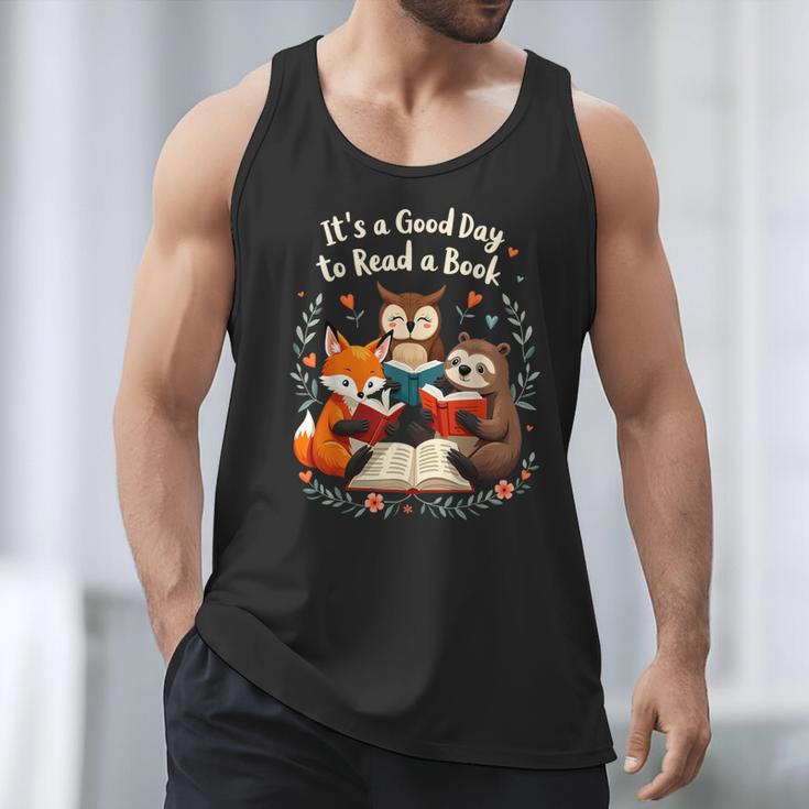Its A Good Day To Read Book Cute Fox Sloth Owl Novel Reading Men Tank Top Its A Good Day To Read Book Cute Fox Sloth Owl Novel Reading Men Tank Top