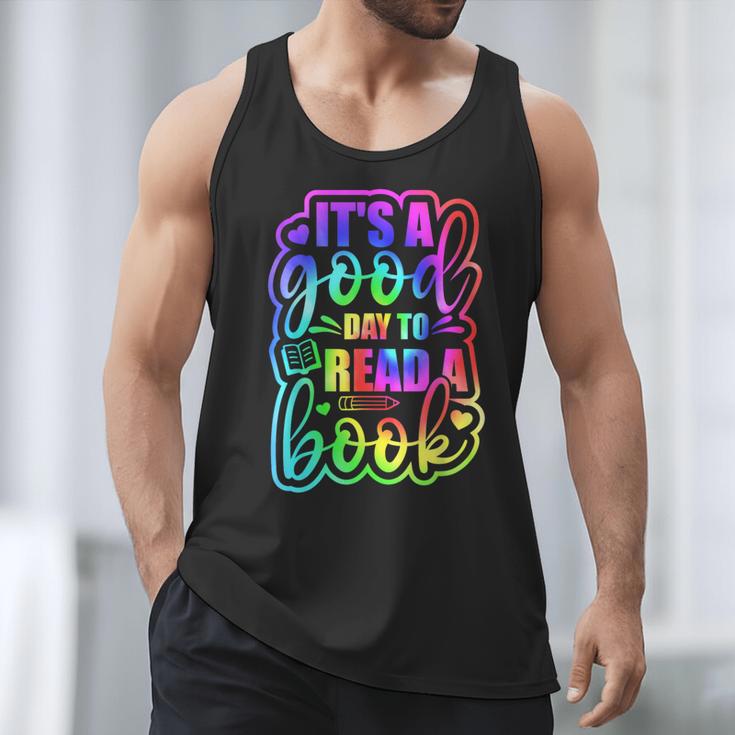 Its A Good Day To Read Book Kids Boys Girls Reading Graphic Men Tank Top