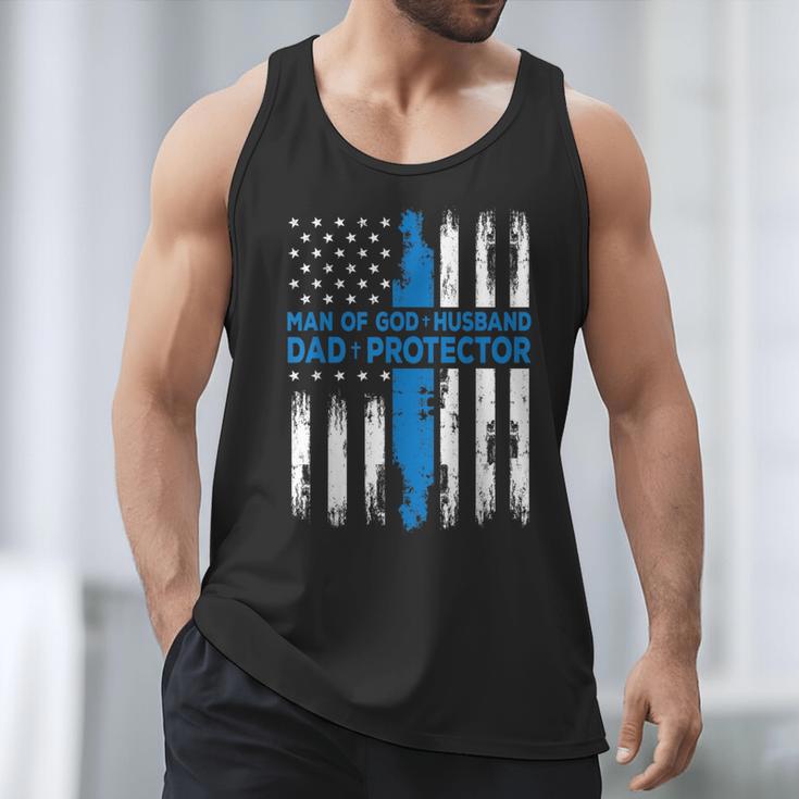 Jesus God Religious Man Of God Husband Dad Protector Men Tank Top
