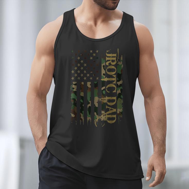 JROTC Dad United States Distressed Camo w US Flag Men Tank Top